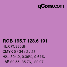 カラーコード: RGB 195.7 128.6 191 | qconv.com