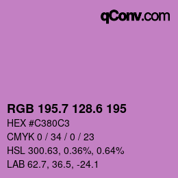 カラーコード: RGB 195.7 128.6 195 | qconv.com