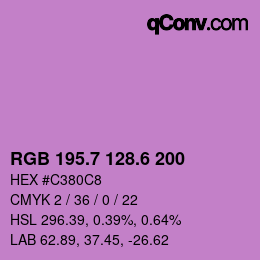 カラーコード: RGB 195.7 128.6 200 | qconv.com