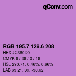 カラーコード: RGB 195.7 128.6 208 | qconv.com
