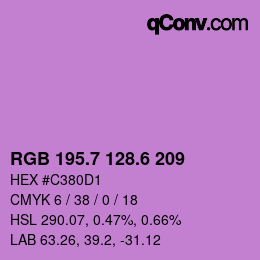 カラーコード: RGB 195.7 128.6 209 | qconv.com