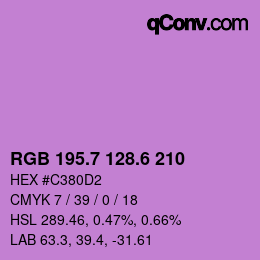 カラーコード: RGB 195.7 128.6 210 | qconv.com