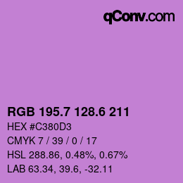 カラーコード: RGB 195.7 128.6 211 | qconv.com