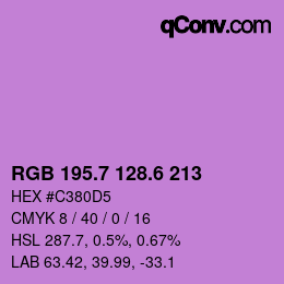 カラーコード: RGB 195.7 128.6 213 | qconv.com