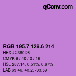 カラーコード: RGB 195.7 128.6 214 | qconv.com