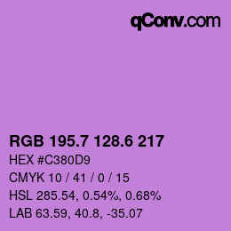 カラーコード: RGB 195.7 128.6 217 | qconv.com
