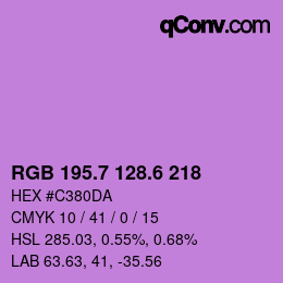 カラーコード: RGB 195.7 128.6 218 | qconv.com