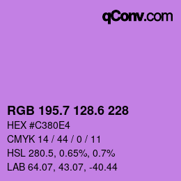 カラーコード: RGB 195.7 128.6 228 | qconv.com