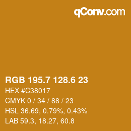 カラーコード: RGB 195.7 128.6 23 | qconv.com