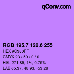 カラーコード: RGB 195.7 128.6 255 | qconv.com