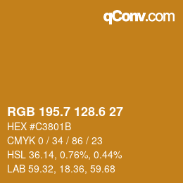 カラーコード: RGB 195.7 128.6 27 | qconv.com
