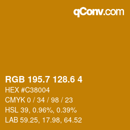 カラーコード: RGB 195.7 128.6 4 | qconv.com