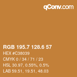 カラーコード: RGB 195.7 128.6 57 | qconv.com