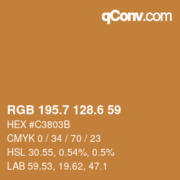 カラーコード: RGB 195.7 128.6 59 | qconv.com