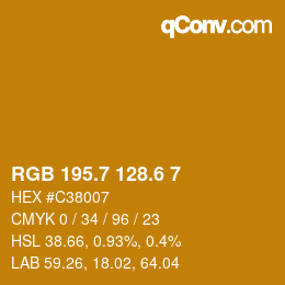 カラーコード: RGB 195.7 128.6 7 | qconv.com
