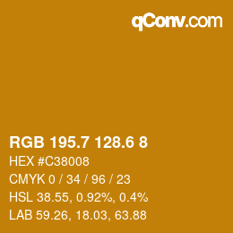 カラーコード: RGB 195.7 128.6 8 | qconv.com