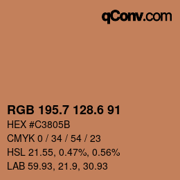 カラーコード: RGB 195.7 128.6 91 | qconv.com