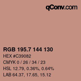 カラーコード: RGB 195.7 144 130 | qconv.com