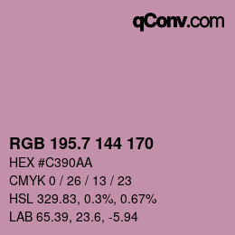 カラーコード: RGB 195.7 144 170 | qconv.com