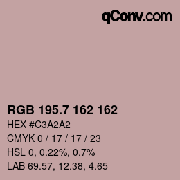 カラーコード: RGB 195.7 162 162 | qconv.com