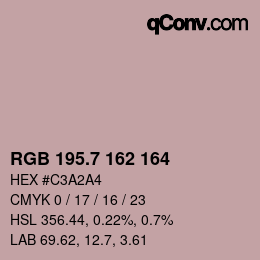 カラーコード: RGB 195.7 162 164 | qconv.com