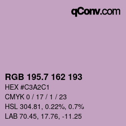 カラーコード: RGB 195.7 162 193 | qconv.com