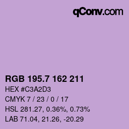 カラーコード: RGB 195.7 162 211 | qconv.com