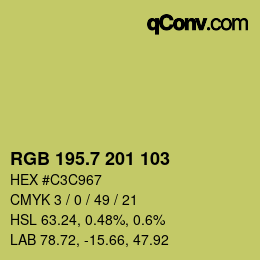 カラーコード: RGB 195.7 201 103 | qconv.com