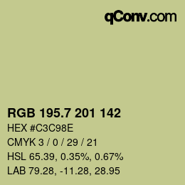 カラーコード: RGB 195.7 201 142 | qconv.com