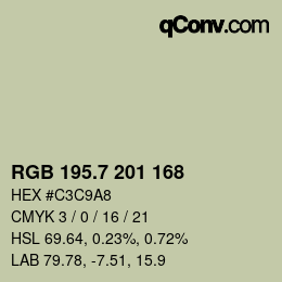 カラーコード: RGB 195.7 201 168 | qconv.com