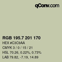 カラーコード: RGB 195.7 201 170 | qconv.com