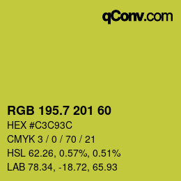 カラーコード: RGB 195.7 201 60 | qconv.com