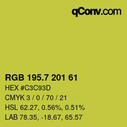カラーコード: RGB 195.7 201 61 | qconv.com