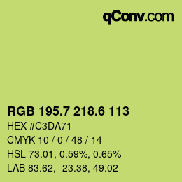 カラーコード: RGB 195.7 218.6 113 | qconv.com