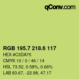 カラーコード: RGB 195.7 218.6 117 | qconv.com