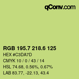 カラーコード: RGB 195.7 218.6 125 | qconv.com