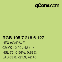 カラーコード: RGB 195.7 218.6 127 | qconv.com