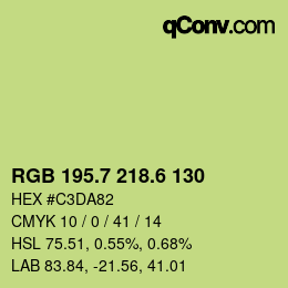 カラーコード: RGB 195.7 218.6 130 | qconv.com
