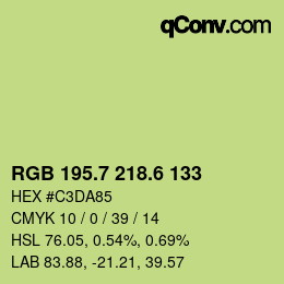 カラーコード: RGB 195.7 218.6 133 | qconv.com