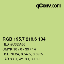 カラーコード: RGB 195.7 218.6 134 | qconv.com
