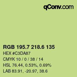 カラーコード: RGB 195.7 218.6 135 | qconv.com