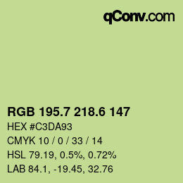 カラーコード: RGB 195.7 218.6 147 | qconv.com