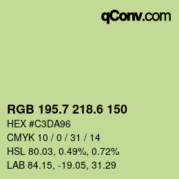 カラーコード: RGB 195.7 218.6 150 | qconv.com