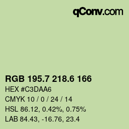 カラーコード: RGB 195.7 218.6 166 | qconv.com