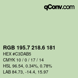 カラーコード: RGB 195.7 218.6 181 | qconv.com