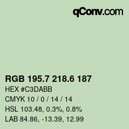 カラーコード: RGB 195.7 218.6 187 | qconv.com