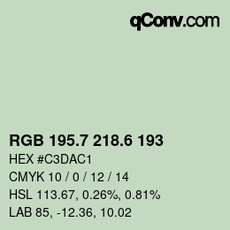 カラーコード: RGB 195.7 218.6 193 | qconv.com