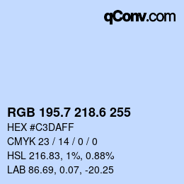 カラーコード: RGB 195.7 218.6 255 | qconv.com