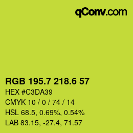 カラーコード: RGB 195.7 218.6 57 | qconv.com