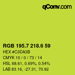 カラーコード: RGB 195.7 218.6 59 | qconv.com